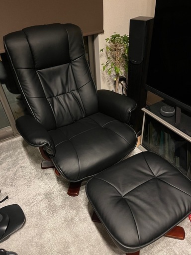 パーソナルチェア　オットマン付き　ブラック　美品