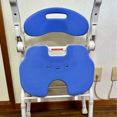 シャワーチェア　肘付き　折りたたみ自立型　美品の画像