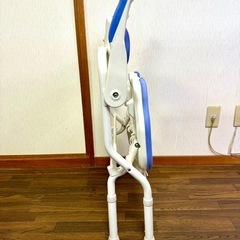 シャワーチェア　肘付き　折りたたみ自立型　美品の画像
