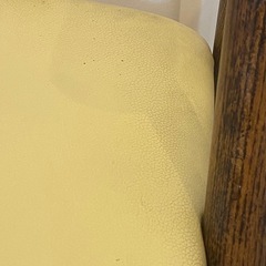 高級木製　ベビーキッズチェア　アーム付　クリーム本革シートの画像