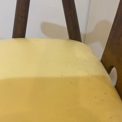 高級木製　ベビーキッズチェア　アーム付　クリーム本革シートの画像