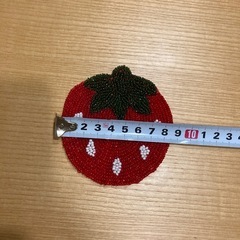 いちごビーズコースターの画像