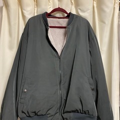 グレー ナイロン ブルゾン ジップアップ