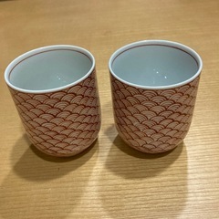 青海波柄　湯呑み2個