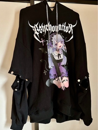 寝田ルネ×PSYCHO NATION(サイコネーション)デビルパーカー 黒色 地雷系