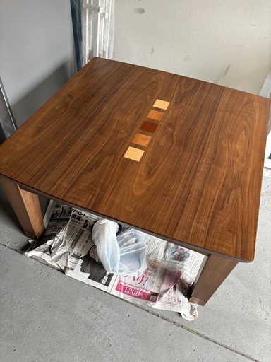 【お取引終了】2020年製家具調コタツ コイズミ 継足付き 象嵌 モダン