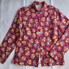 AMI BISSER チャイナ エンジ色系中華風シャツ 長袖 Mサイズ