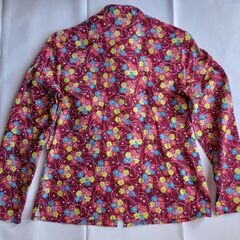 AMI BISSER チャイナ エンジ色系中華風シャツ 長袖 Mサイズの画像