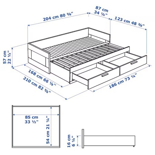 IKEA ベッドフレーム BRIMNES ホワイト シングルベッド ダブルベッド