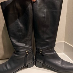 【美品★ヒール高3.5cm】ODETTE E ODILE レザー ロングブーツ　黒の画像