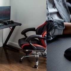 【手渡し限定】ゲーミングデスク 120cm幅 カーボン調天板 ゲーム デスク 机の画像