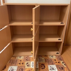 【お取引完了】★差し上げます★扉付き3段カラーボックス２個　美品の画像