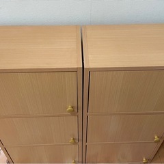 【お取引完了】★差し上げます★扉付き3段カラーボックス２個　美品の画像