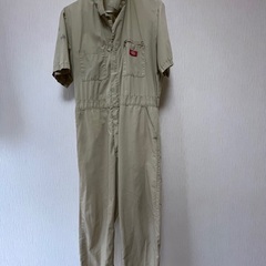 Dickies ディッキーズ つなぎ半袖 ベージュ 古着 Mサイ...