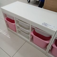 ★ジモティ割あり★ IKEA 収納棚 ホワイト H56×D43.5×W99 クリーニング済み HJ4517の画像