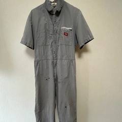 Dickies ディッキーズ つなぎ半袖 グレー 古着 ワークウ...