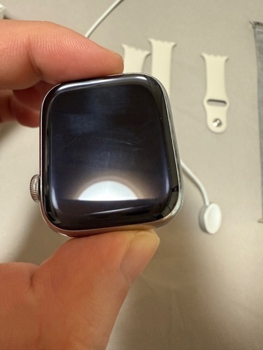 Apple Watch 7 series 7ステンレススチール 45mm と純正ミラネーゼループ シルバー  
