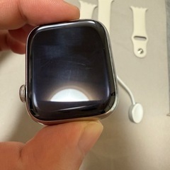 Apple Watch 7 series 7ステンレススチール 45mm と純正ミラネーゼループ シルバー  
の画像