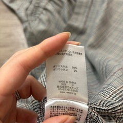 チェック柄キャミソールフレアスカート ワンピース　グレー系の画像