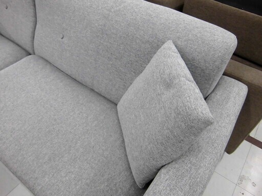 3人掛けソファ L字 オットマン付き 幅約168cm ファブリック グレー系 3P 家具 長椅子 ソファー 苫小牧西店