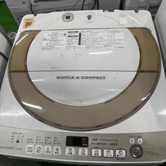 ご来店時、ガン×2お値引き‼️SHARP(シャープ) 2016年製 7.0kg