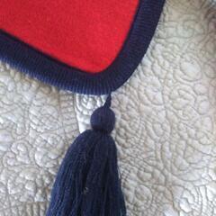 ビル・ブラス リバーシブル無地ニットマフラー タッセル付の画像