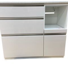 【REGASTOCK 川崎店】ニトリ キッチンカウンター 幅100cm アルミナ2 ホワイト 食器棚