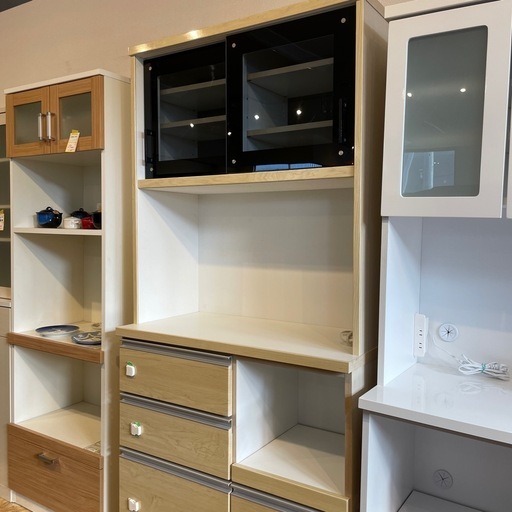 HM キッチンボード 食器棚 w89.5×h187.5㎝  レンジボード