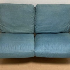 定価5万円超え　美品デニムソファ　2人掛けの画像