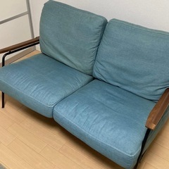 定価5万円超え　美品デニムソファ　2人掛けの画像