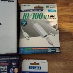 ①②SDHC16G.USB.LAN.ポータブルDVDまとめて未使用品の画像