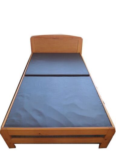 新札幌 ニトリ セミダブルベッド ブラウン系 木製ベッド 幅120cm×長さ200cm×高さ45cm No.2818