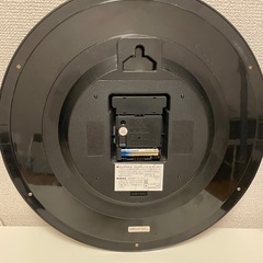 終了_【美品】電波掛け時計/黒、ブラックシルバー の画像