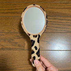 【未使用】　手鏡　ヒョウ柄