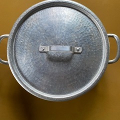 有次 打ち出し アルミ浅型 シチュウ 両手鍋 30cm 樽型
