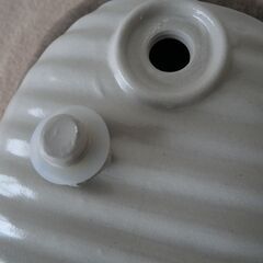 未使用カバー付き湯たんぽ（値下げ：１０月８日受付終了します）陶器：松野屋のメルトンカバー付きの画像