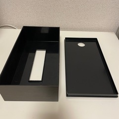 【美品】ティッシュケース/ブラウン木目加工の画像