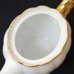 Noritake ティーポット 幅18×奥9×高14cm ホワイト 金彩 磁器 お茶 茶器