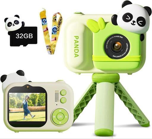 【新品未使用】キッズカメラ 子供用カメラ 4800万画素 1080P録画 三脚付 32GB付属