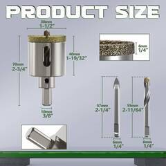 【新品・未使用】CSOOM ダイヤモンドホールソー センタードリル付き コアビット ドリルビット係る陶器 大理石 穴あけ 超硬 電動ドリル電動工具 切削工具 の画像
