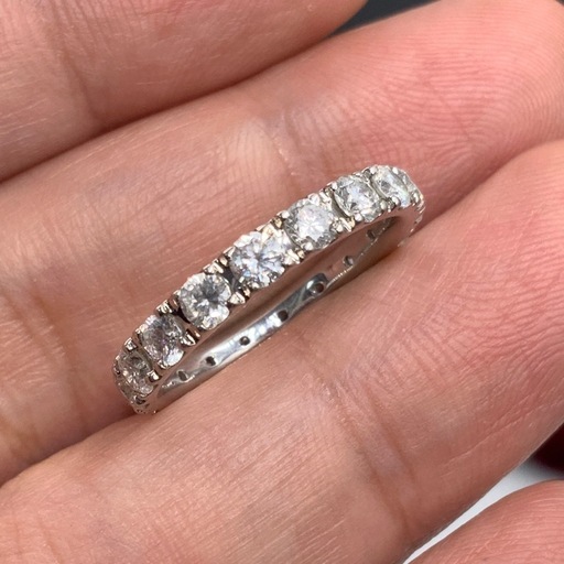 Pt900 エタニティリング　フルエタ二ティリング　4g 1.5ct 約13号