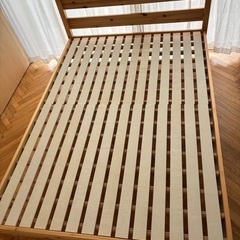 無印良品　パイン材　ダブルベットの画像