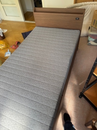 決まりました‼️シングルベッド 引き出し付き マットレスセット 美品✨