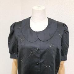 レリアン 美品 半袖ブラウス シャツ ペイズリー柄 黒色 フェミニン 9の画像
