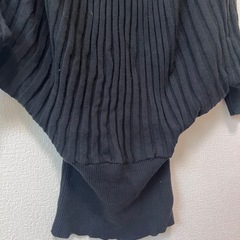 LOVE JUNKLE ラブジャンキー　長袖ニット　黒 リブ編み トップス Mの画像
