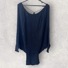 LOVE JUNKLE ラブジャンキー　長袖ニット　黒 リブ編み トップス Mの画像