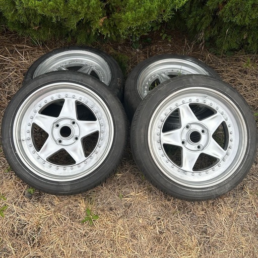 AMP 17インチ 114.3 4穴 7.5J+16 タイヤほぼ新品 当時物