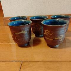 再【値下げ】織部　湯のみ　5客