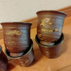 再【値下げ】織部　湯のみ　5客の画像