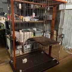 ペットケージ キャットケージ 2段　猫ケージ　